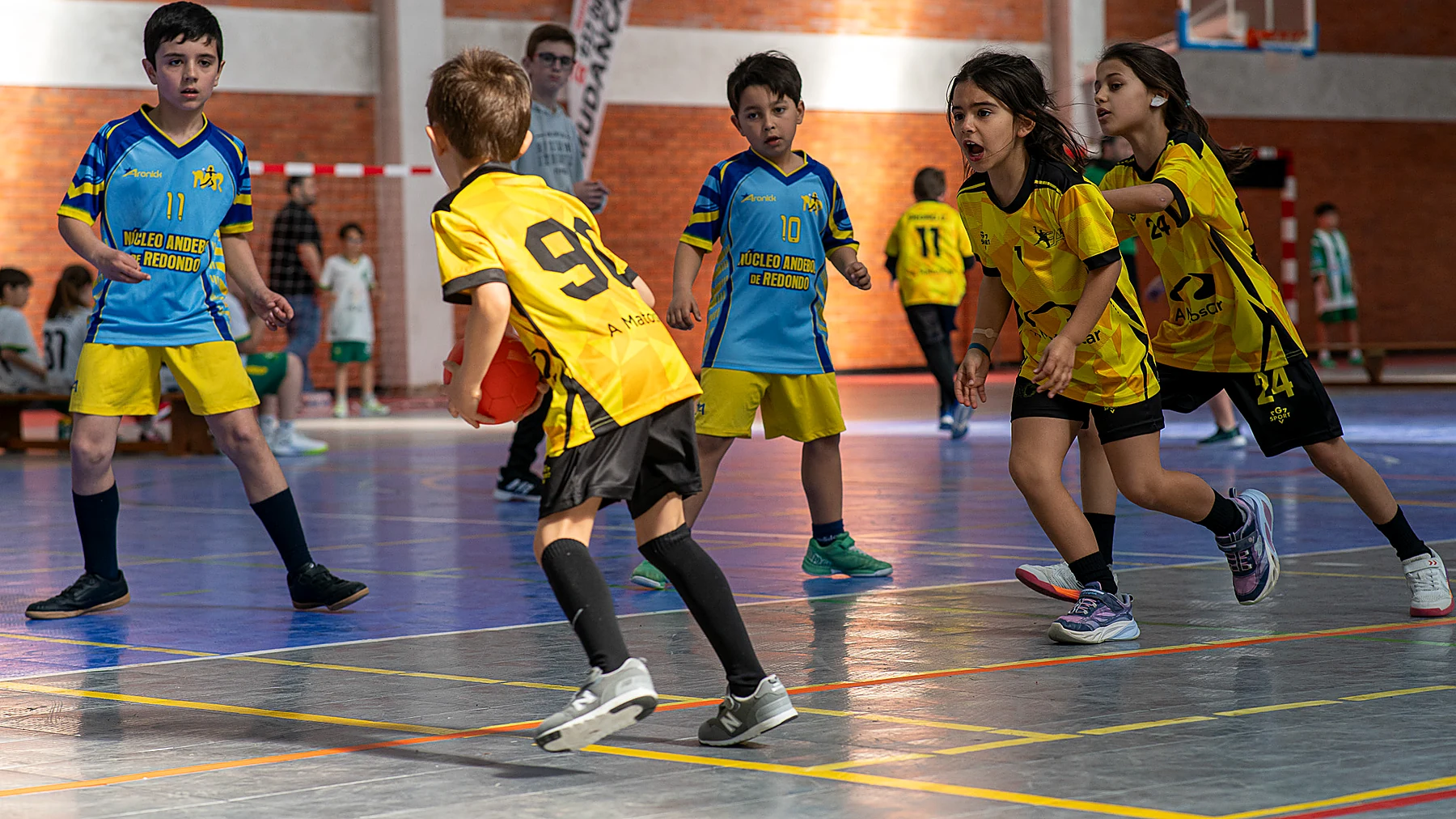Jovens atletas do Évora Andebol Clube em jogo